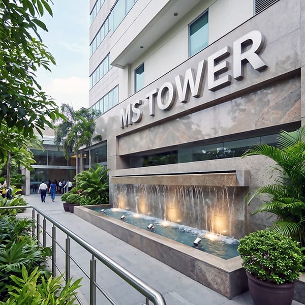 MS Tower Entrance Plaza - Commercial High-Rise Landscape Water Feature
