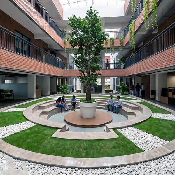Indoor Atrium Courtyard - Multi-Story Office Central Atrium Garden