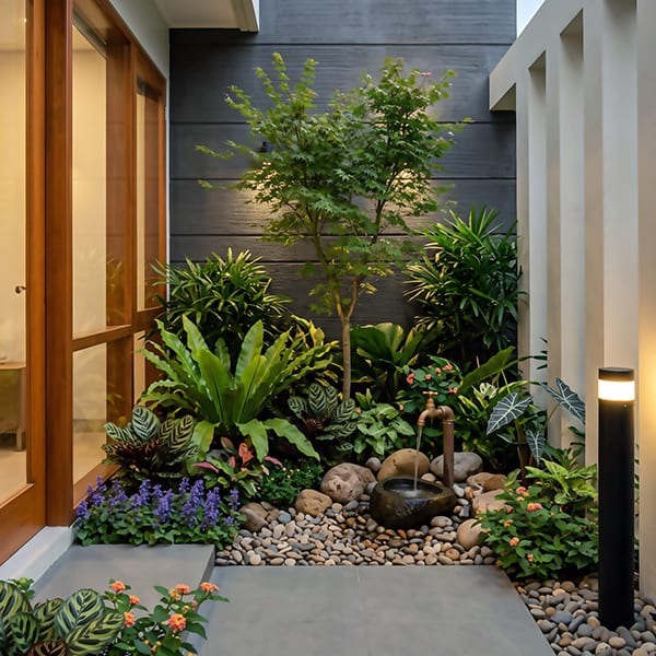 Urban Zen Courtyard - Interior Lightwell Private Residence Garden