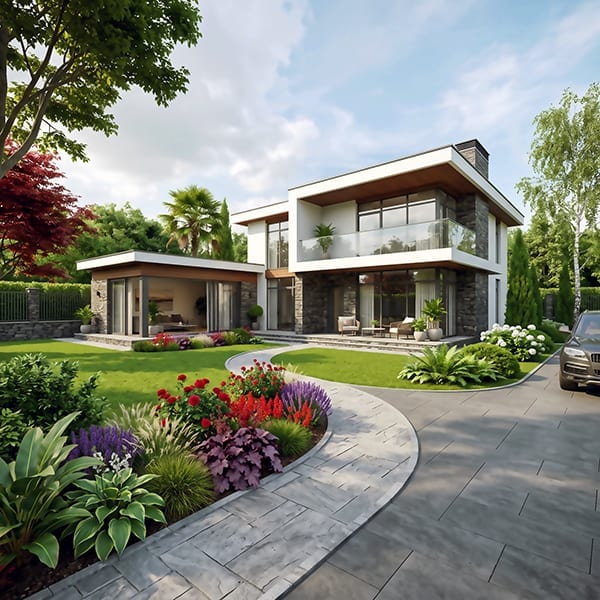 Villa Moderno Landscape Grounds - Suburban Luxury Villa Residence Landscape