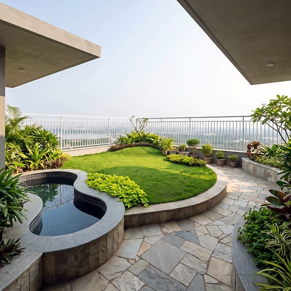 Lakeview Roof Garden & Spa - Waterfront Residential Terrace and Plunge Pool