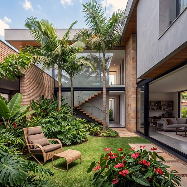 Modern Villa Internal Courtyard - Residential Villa Lightwell Garden