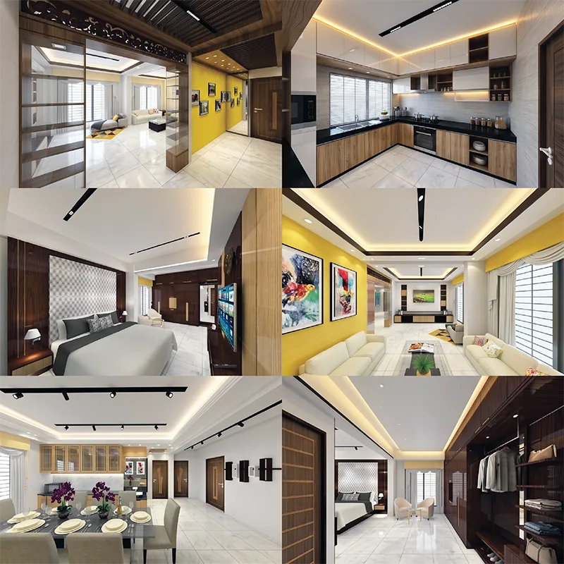 Vibrant Horizon Apartment - Residential Interior in Bashundhara R/A, Dhaka
