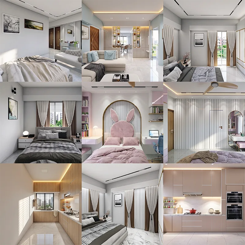 The Serene Pastel Residence - Residential Interior in Bashundhara F Block, Dhaka