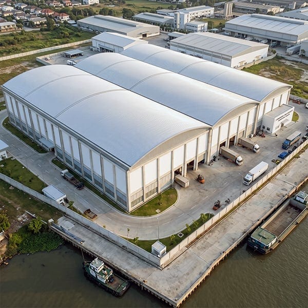 Waterfront Condensed Milk Processing & Distribution Plant - Steel Structure in Waterfront Industrial Port Zone