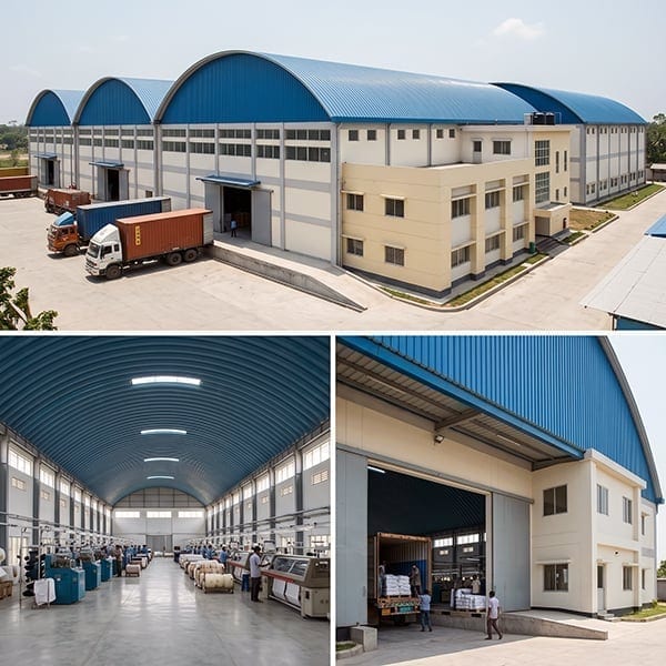 Integrated Textile & Garment Manufacturing Plant - Steel Structure in Suburban Industrial Zone