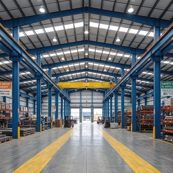 Logistics Distribution Center Interior - Steel Structure in High-Capacity Industrial Facility